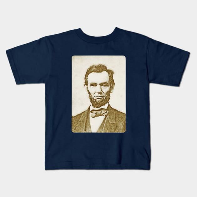 Honest Abe Lincoln Presidential Watercolor Painting Kids T-Shirt by terrybain